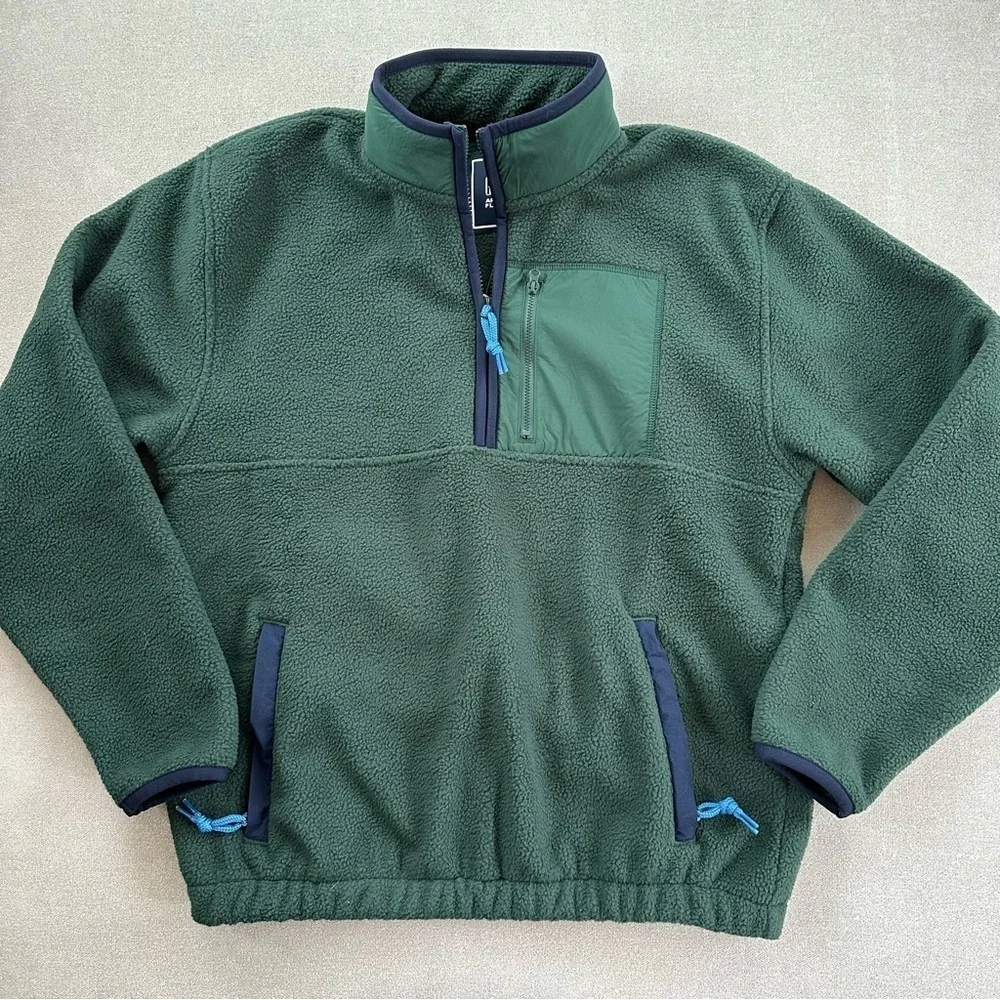 Gap Men’s Sherpa Half Zip Pullover Arctic Fleece. Size small. Green. NWT